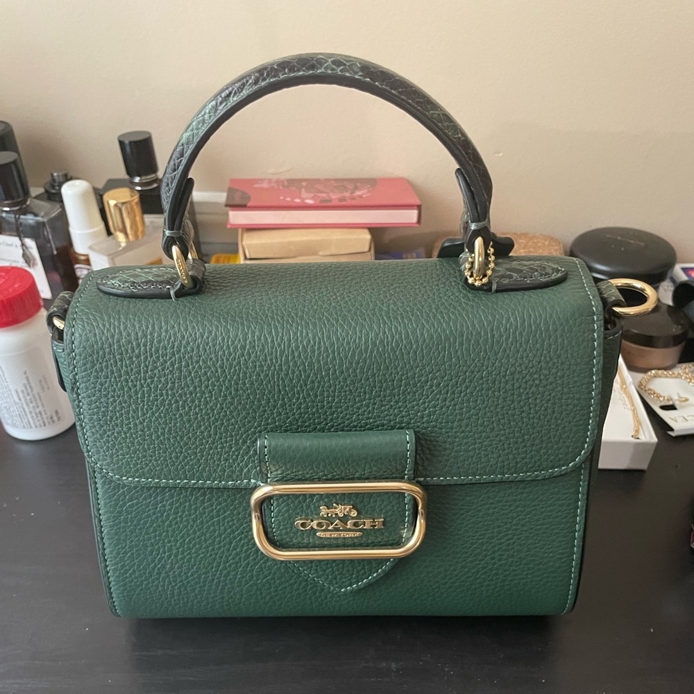 Coach python top handle bag